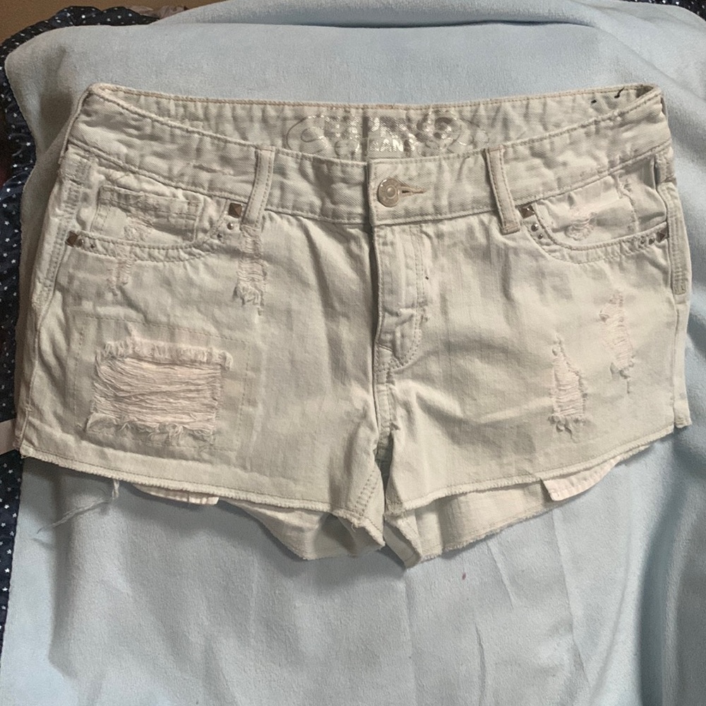 Womens express  jean shorts very light blue  size 12